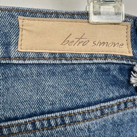 Betro Simone High rise button front straight leg rigid cotton blue jeans NWT - Picture 10 of 14